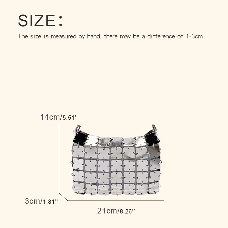 Metallic Ladies Evening bags For Women Luxury Designer Handbag And Purse 2024 New In Metal Sheet Woven Hollow Out Chain Shoulder