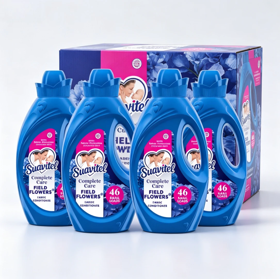 Complete Liquid Fabric Softener & Conditioner, Refreshing Field Flowers Scent, Large Capacity Laundry Care Bottle Value Pack