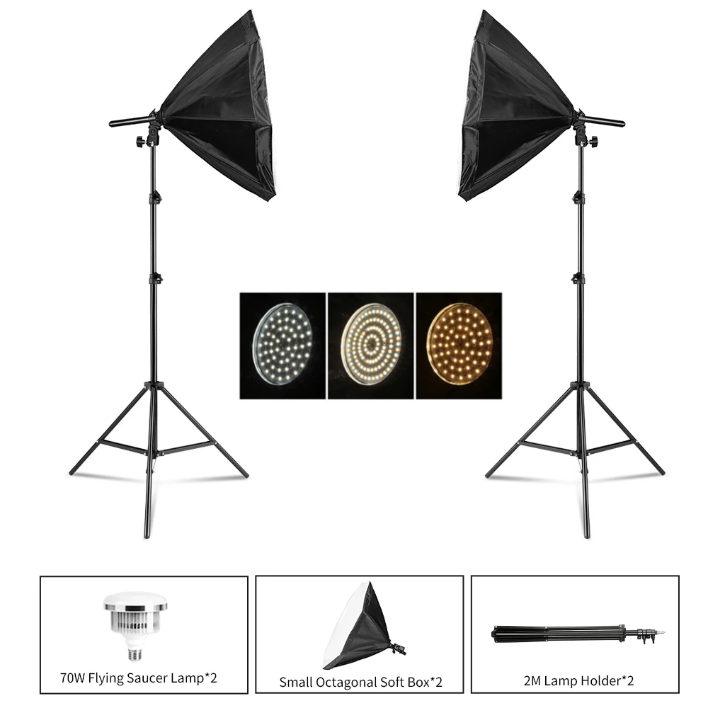 

SH 50cm Portable Photography Softbox Lighting Kits With 2M Tripod Muti Lighting Bulbs For Professional Photo Studio Equipment