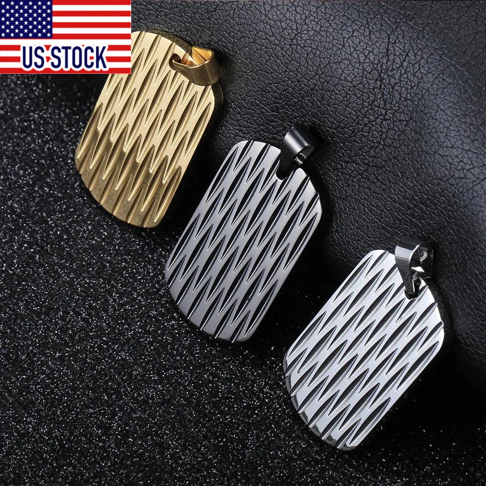 

Gold Silver Color Dog Tag Pendant Necklace For Men Boys Stainless Steel Shield Shape Charm Necklace Hiphop Punk Jewelry DKP676