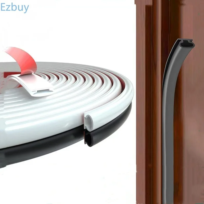 6M NEW Soundproofing Weather Stripping Rubber D-Shape Door Seal Strip Windproof Self-adhesive Door Frame Insulation Household