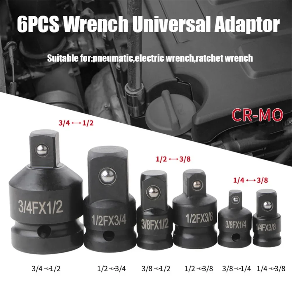 Impact Socket Wrench Convertor Adapter Set 1/2 to 3/8 3/8 to 1/4 3/4 to 1/2 Reducer Spanner Car Bicycle Garage Drive Repair Tool image 2
