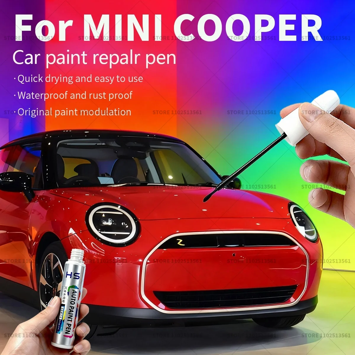 For MINI COOPER Car Paint Repair Pen Touch Up Scratch Remover DIY Auto Accessories Chili Red 851 Yellow White Green C3B Gray