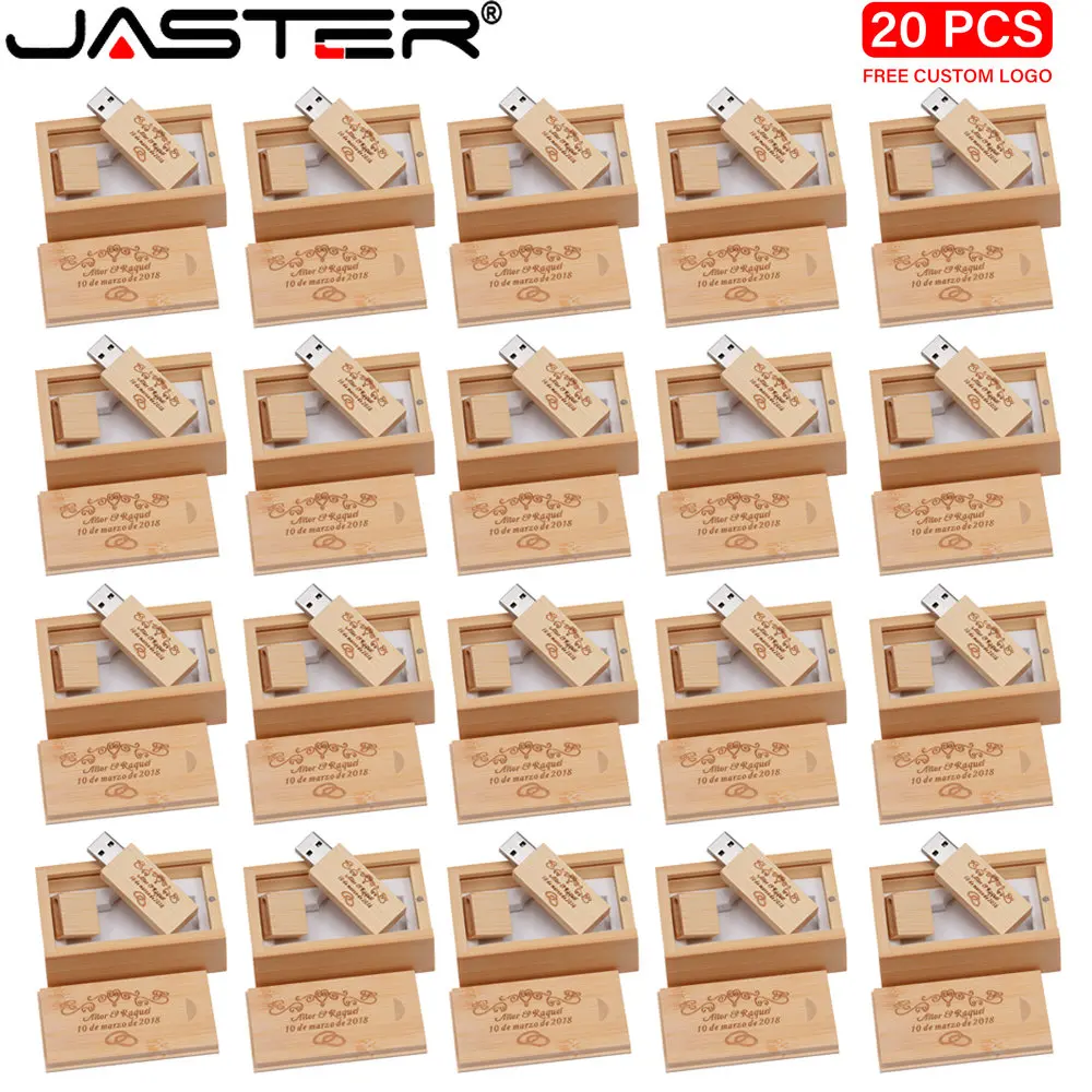 jaster-木製usbフラッシュドライブクリエイティブなビジネスディスクデバイス容量ピース-ロットgb64gb竹のロゴが無料2020