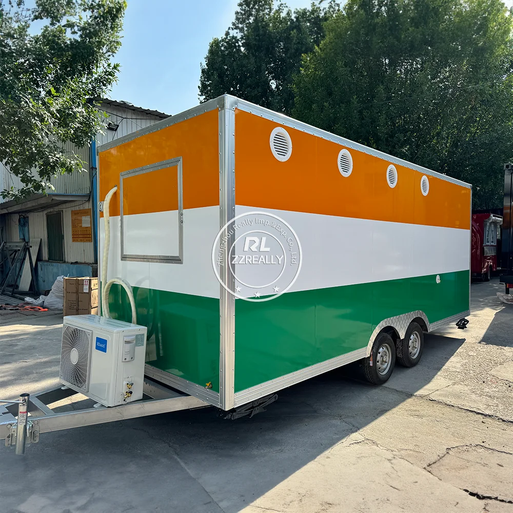 وجبة خفيفة شاحنة الوجبات السريعة المطبخ المحمول فان القهوة مجهزة بالكامل هوت دوج الآيس كريم عربة امتياز الغذاء مقطورة