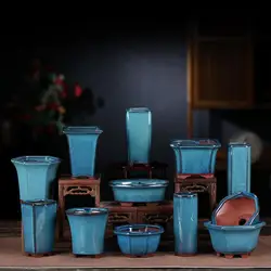 Simple Creative Ceramic Purple Clay Potted Succulents Flowers Green Plants Pots Home Office Desktop Chinese Flower Pots LC363