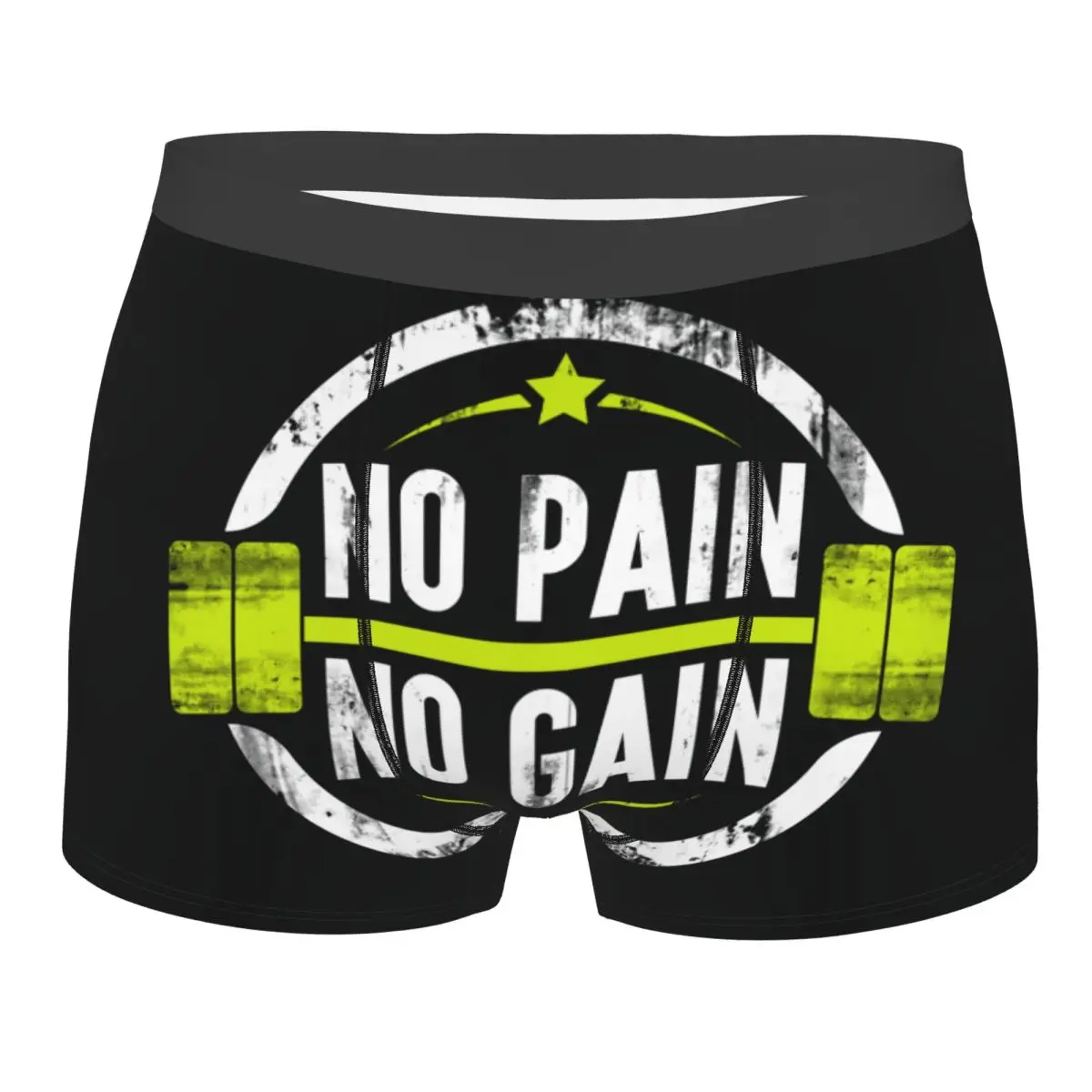 

Шорты-боксеры на заказ No Pain No Gain для Homme с 3D принтом, бодибилдинг, фитнес, тренажерный зал, нижнее белье, трусы, дышащие трусы