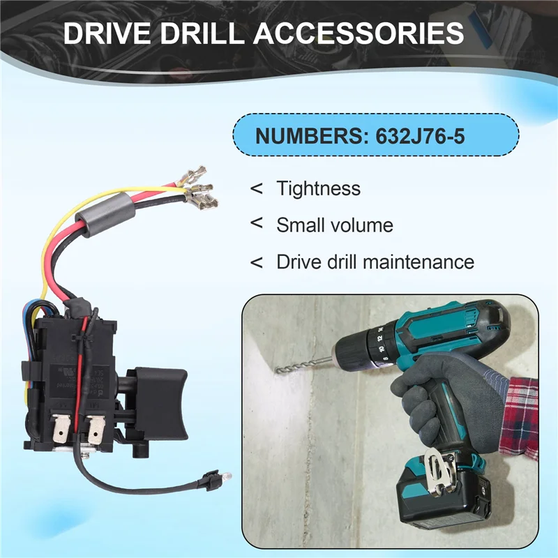 Trigger Switch Replacement 632J76-5 Switch Electric Drill Power Tool Accessories Drill Switch Replacement Power Tools-AA26