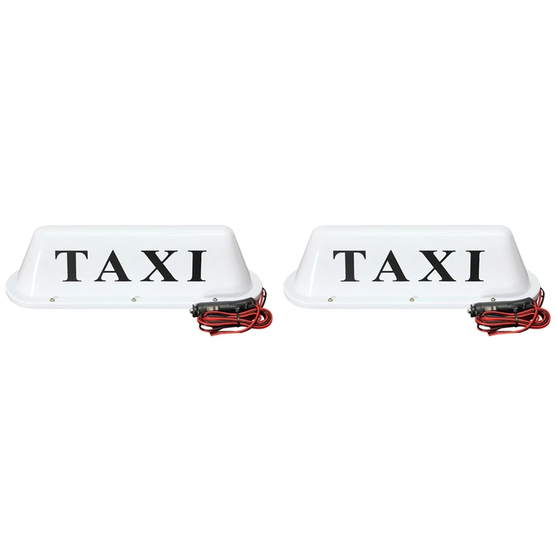 

5X White Waterproof Taxi Magnetic Base Roof Top Car Cab LED Sign Light Lamp 12V PVC