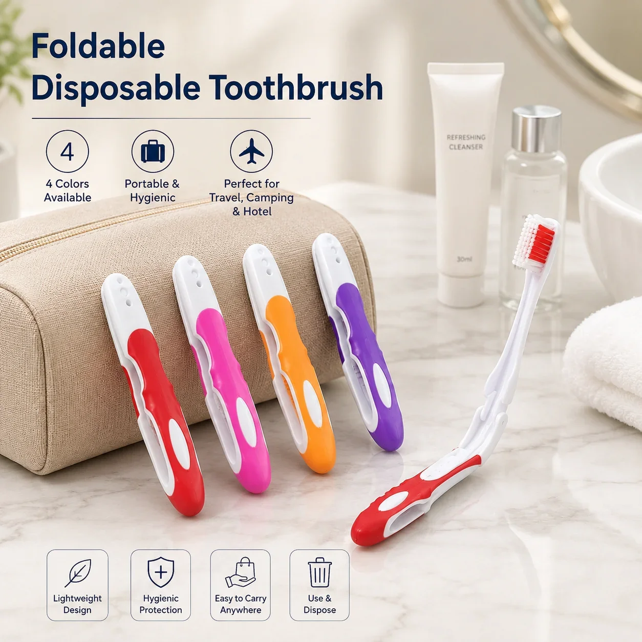 Disposable Toothbrush Soft Gentle Bristles Portable Individually Wrapped Oral Cleaning Brush For Hotel Travel Homestay