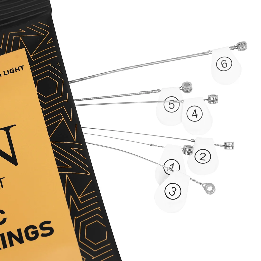 6Pcs Electric Guitar Strings Replacement String Parts Plated Nickel Steel Ultra-Thin Coating Silver Strings for Electric Guitar
