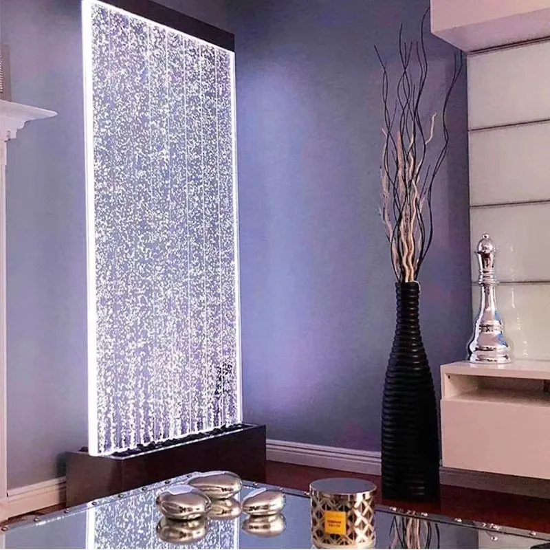 Łatwa instalacja Świąteczny wystrój domu Panel akrylowy LED Light Water Bubble Wall Water Fountain Waterfall z logo