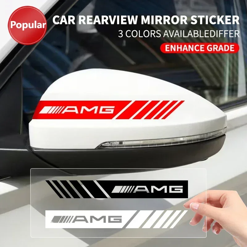 

# 2 шт. автомобильный значок на зеркало заднего вида, декоративная наклейка на кузов автомобиля, наклейка для Mercedes benz AMG W204 W203 W212 W211 W124 W210 GLC E