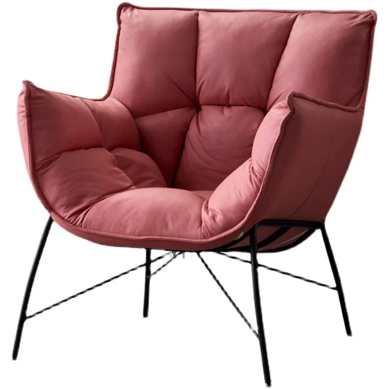 

Nordic leisure reception area office sofa net red living room balcony single wrought iron fabric lazy bread makeup chair