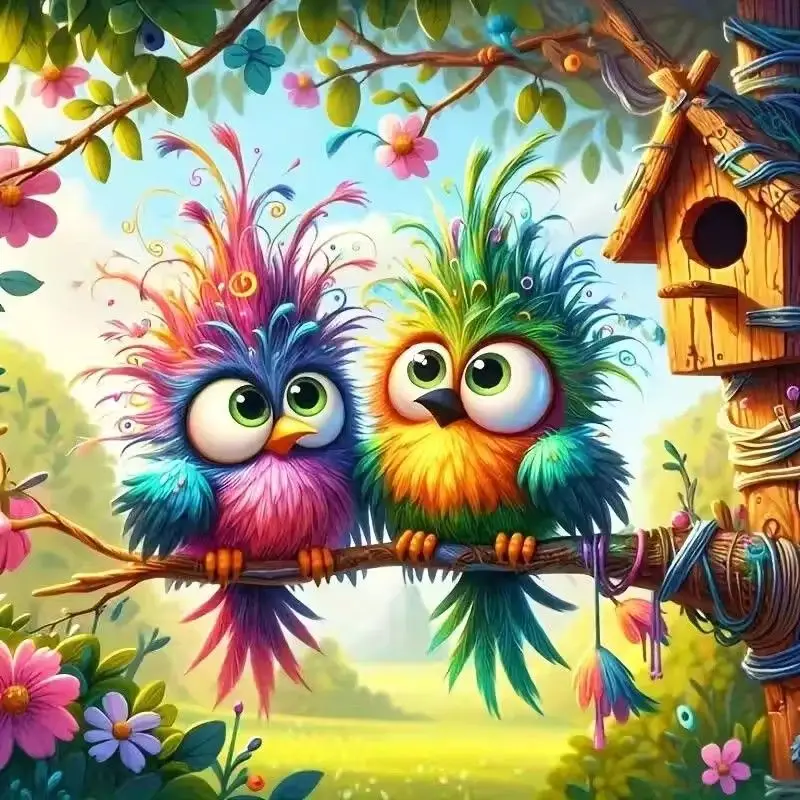 

CHENISTORY 5D DIY Diamond Painting Bird Full Square Diamond Embroidery Animal Rhinestone Art Home Decoration