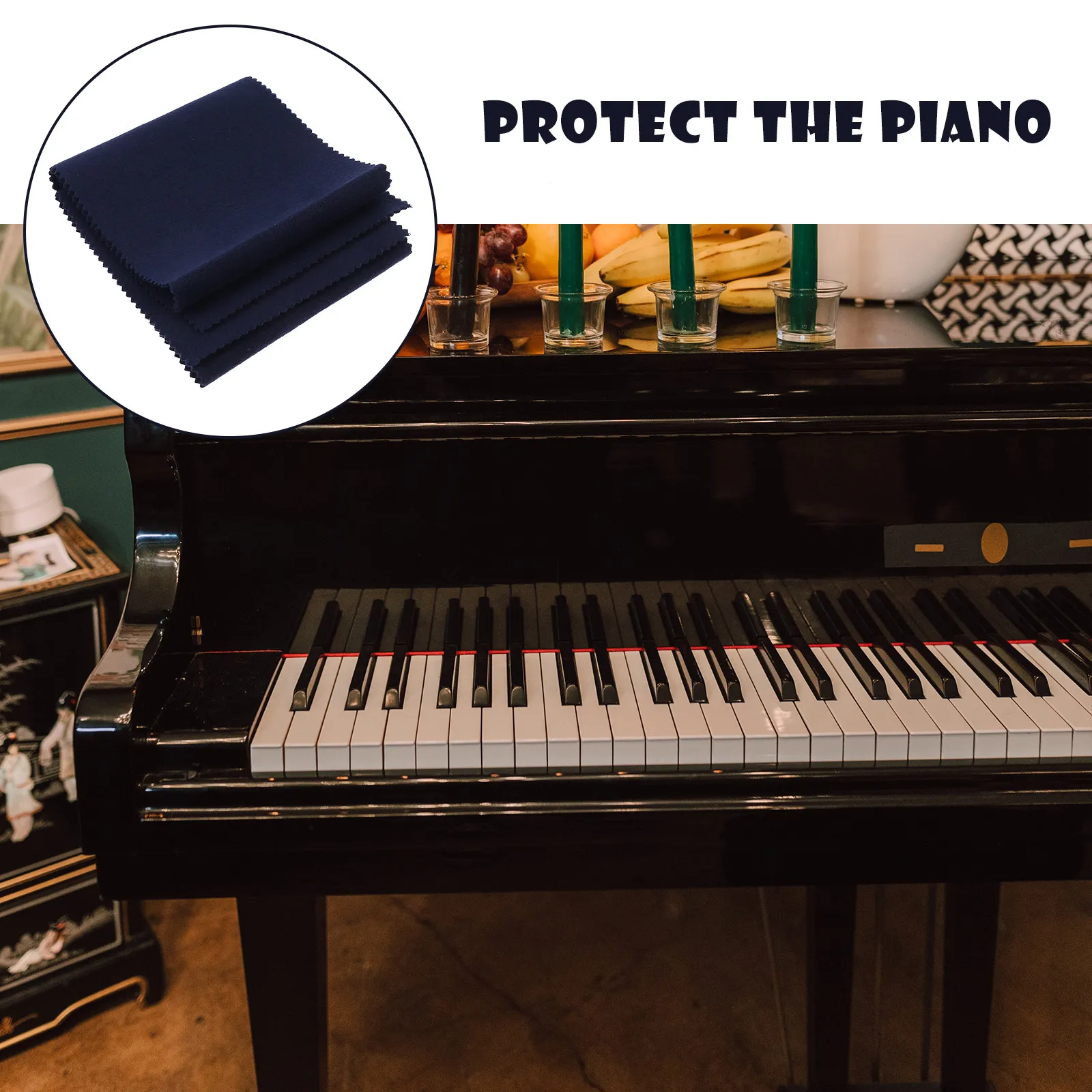 1Pcs Piano Keyboard Cloth Professional Grade Dustproof Protective Cover for 61 76 88 Key Pianos Resistant to Dirt Fade Washable