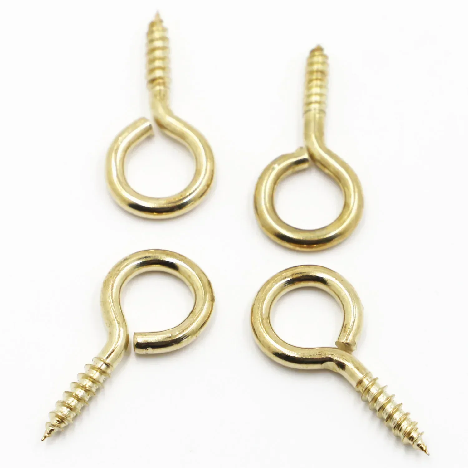 5-50pcs 1-14# Yellow Eye Bolt Hook Sheep Eye Self-tapping Screws DIY Rope Jewellery Accessories