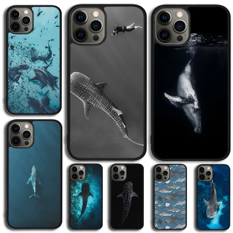 Whale Sharks Fish Phone Case For iPhone 16 15 14 13 12 Mini 11 Pro Max Plus X XS Max XR Cover Shell coque