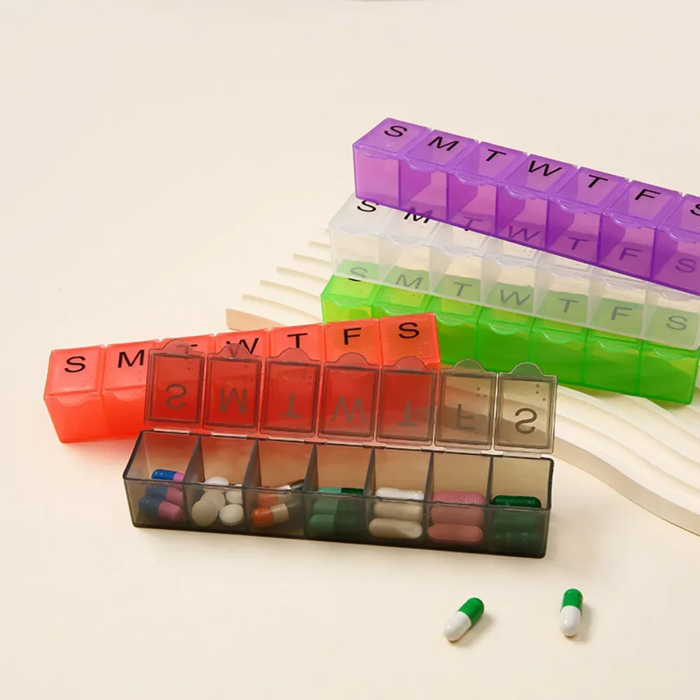 New Hot Premium Portable Travel Mini 7 Days 7 Grids Pill Box Cases Container Organizer Storage for Vitamin Medicine Fish Oils