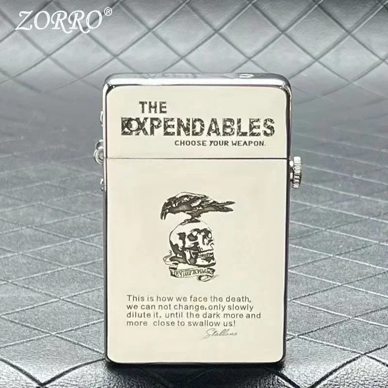 ZORRO Brass Mechanical One Click Launch Ignition Windproof Kerosene Lighter Safety Lock Retro Limited Collection Lighters Gadget