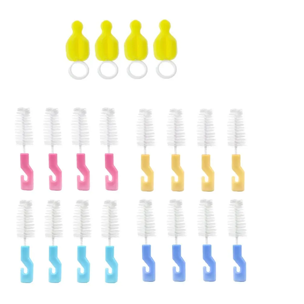 20Pcs Baby Pacifier Cleaning Brush Set Eco-Friendly Handle Soft Sponge Bristles Hang-Dry Design for Hard-to-Reach Areas Residue