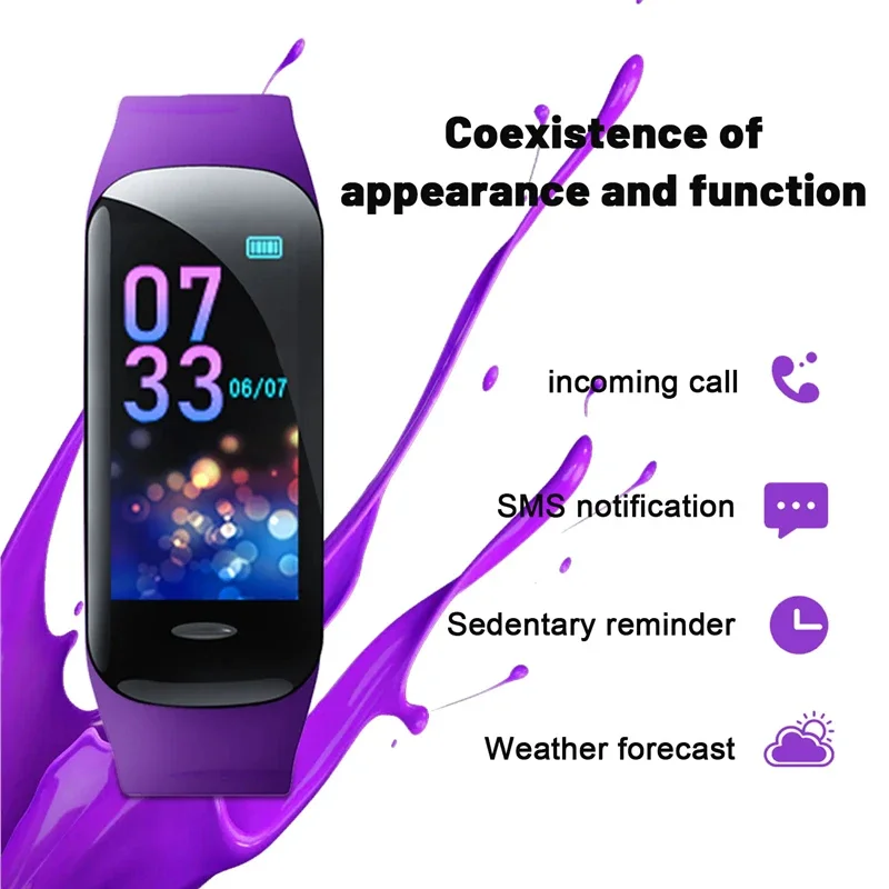 Smart Watch C1 Plus Bluetooth Step Counting Sports Bracelet Fitness Tracker Heart Rate Blood Pressure Sleep Men Women