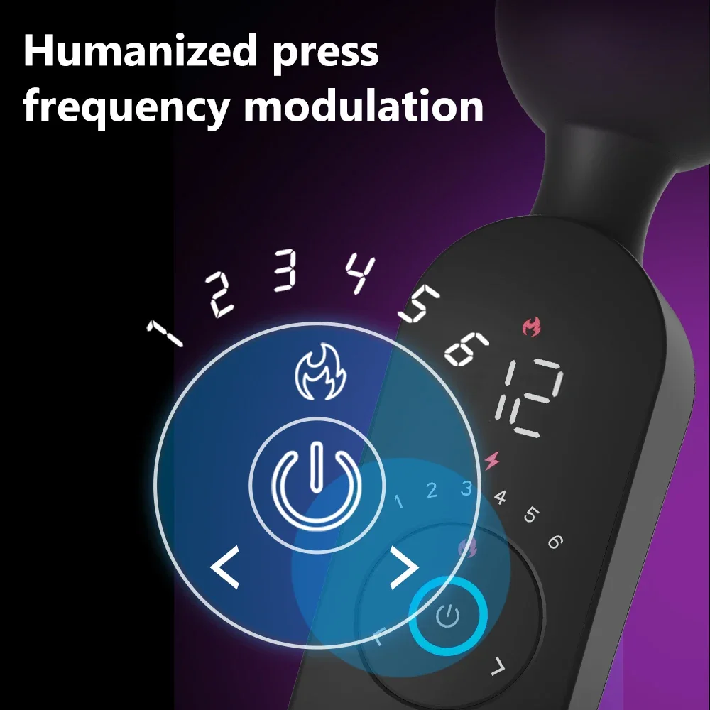 AV Magic Wand Vibrator สําหรับผู้หญิง Clitoris Stimulator ความร้อนที่มีประสิทธิภาพหญิงนวดดิจิตอลจอแสดงผล USB ชาร์จ Sex Toy