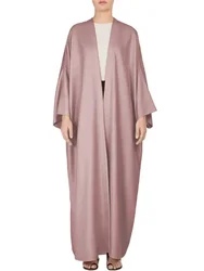 Eid Muslim Abaya for Women Kimono Cardigan Satin Dress Morocco Ramadan Abayas Kaftan Dubai Arab Long Robe Vestidos Largo 2024