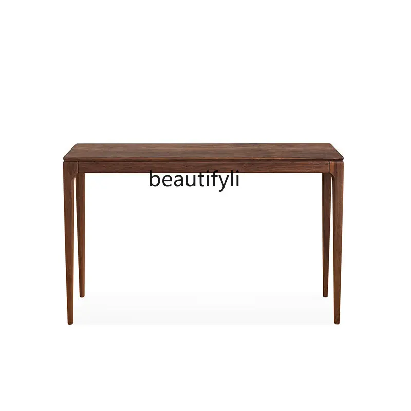 yj Modern Minimalist Black Walnut Narrow Table Nordic Hallway Altar Solid Wood New Chinese Style Strip Table