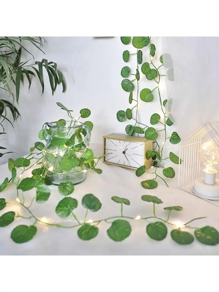 25LED 7.2ft Artificial Rattan Begonia Vine Copper Wire String Lights for Wedding Party Garden Home Decor
