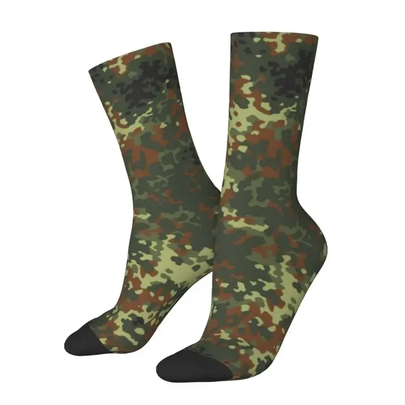 

Flecktarn Camo Non-slip Sport Socks Mens Womens Breathable Funny Novelty Military Army Camouflage Hip Hop Crew Socks