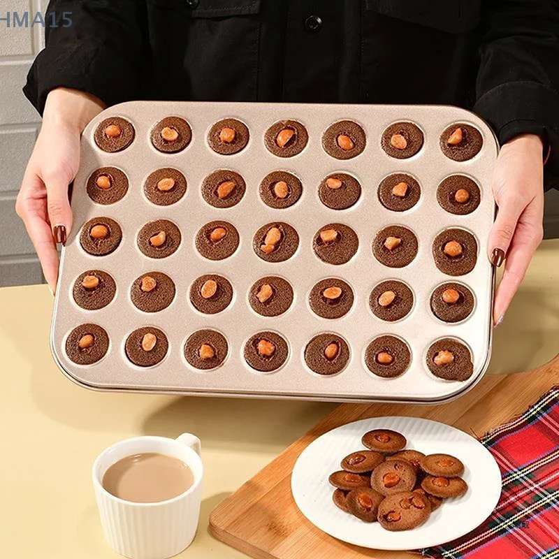 35 Holes Carbon Steel Baking Pan Macarons Cooking Mat Non Stick Baking Dishes Oven Bakeware Dessert Tray Cake Mold