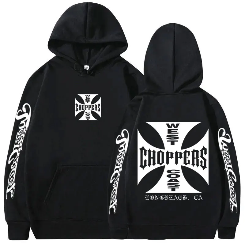 

West Coast Choppers Cross Logo Graphic Hoodie Men Hip Hop Vintage Clothes Unisex Oversized Sweatshirt Male Fashion Trend Hoodies