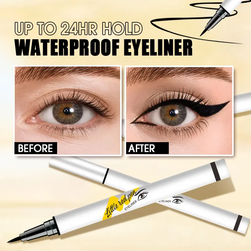 3개입 방수 아이라이너 펜, 무광택, 땀에 강하고 얼룩 방지 기능. 이 화장품은 다양한 용도에 적합합니다.