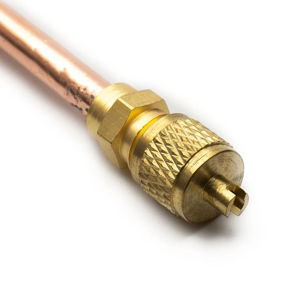 Válvula de mantenimiento de refrigeración, juego de refrigeradores dorados, 3,4 Mpa, 5 uds., piezas de llenado de tubo de cobre para aire acondicionado