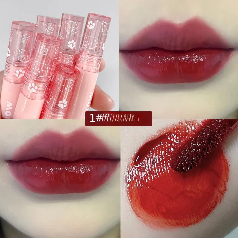 Long Lasting Cherry Pink Mirror Water Dyeing Lipgloss Lip Glaze Waterproof Moisturizing Liquid Lipstick Sexy Red Lip Tint Makeup