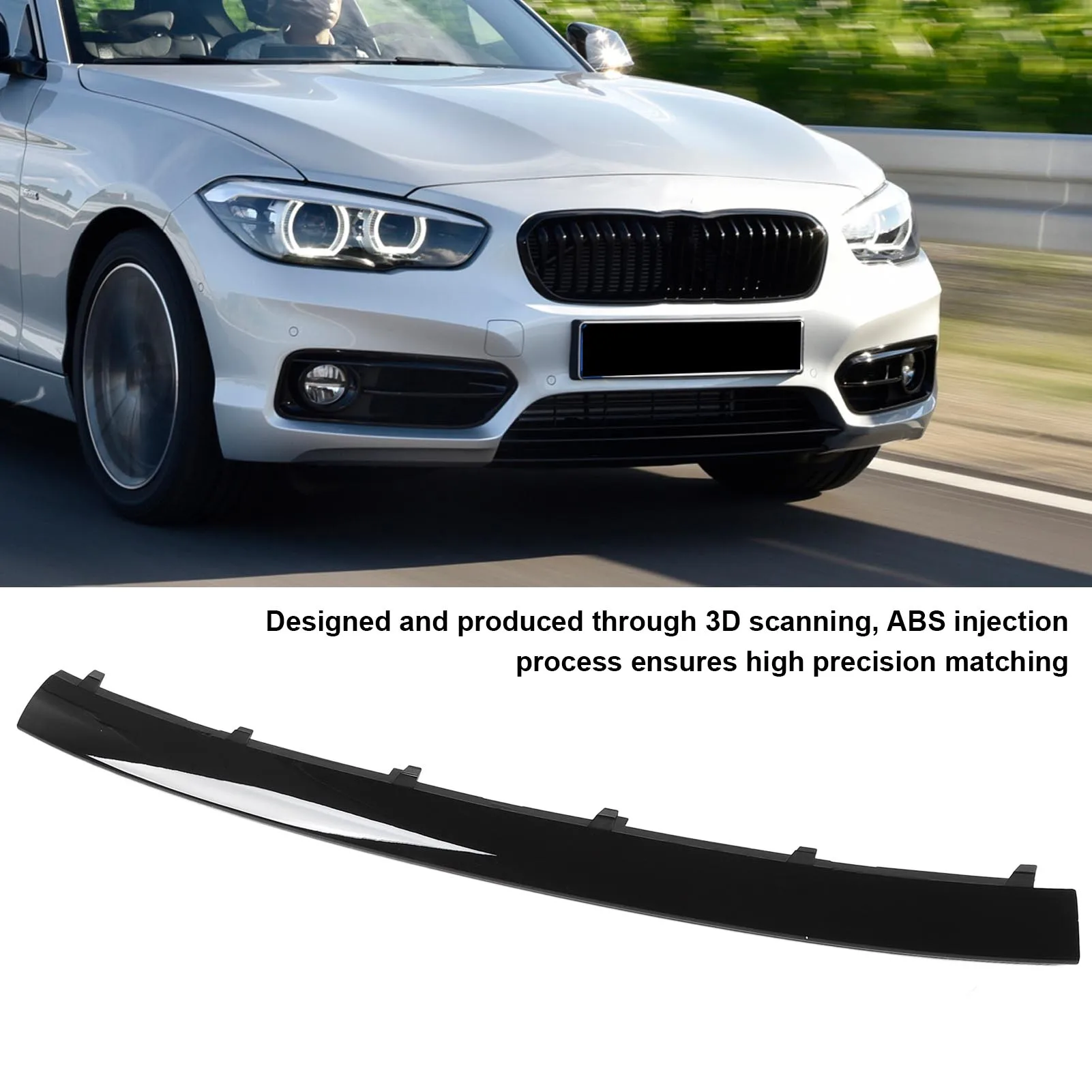 Gloss noir style de voiture pare-chocs avant revêtement d'habillage inférieur 51117371726 pour BMW série 1 F20 F21 Sport Urban Line LCI 2016 à 2019