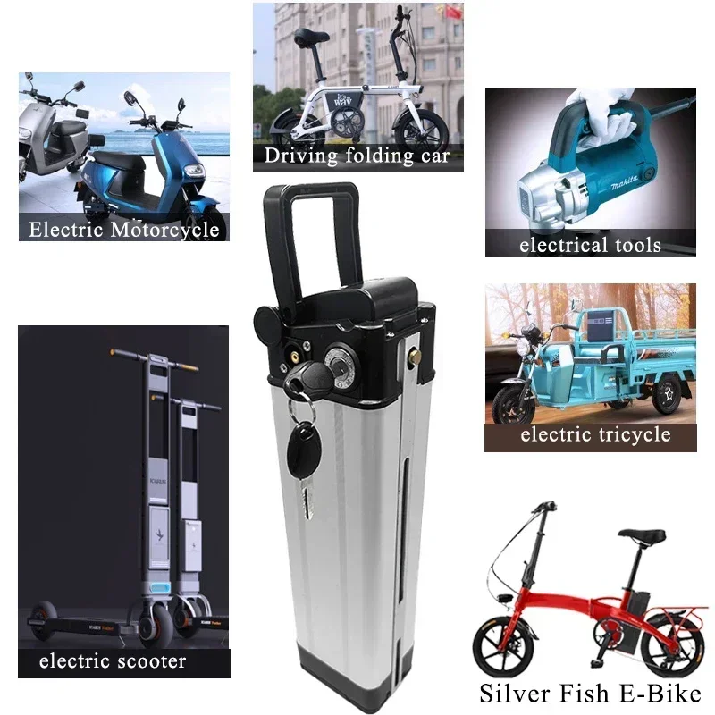 Batería de bicicleta eléctrica Silverbait de 30Ah, batería de litio de iones de litio 18650 de 48V para bicicleta eléctrica plegable G-Hybrid City