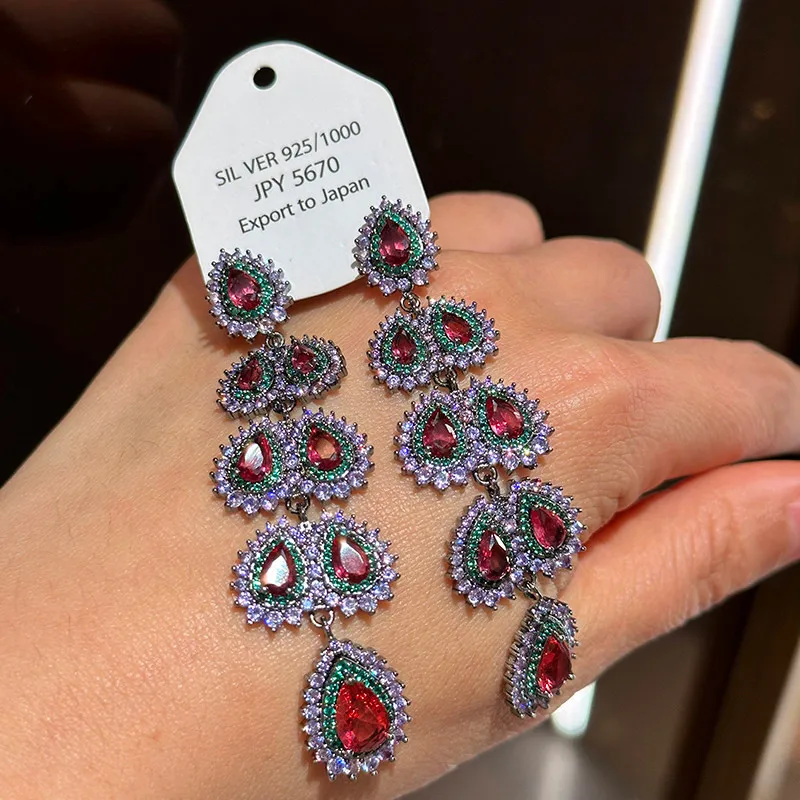 Korean Fashion Fringed Long Temperament New Zircon Light Luxury Earrings Wholesale