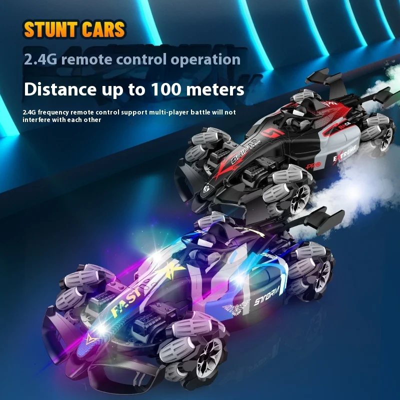 Christmas Drift RC Car With Led Lights Music 2.4G Glove Gesture Radio Remote Control Spray Stunt Cars 4WD Electric Children Toys