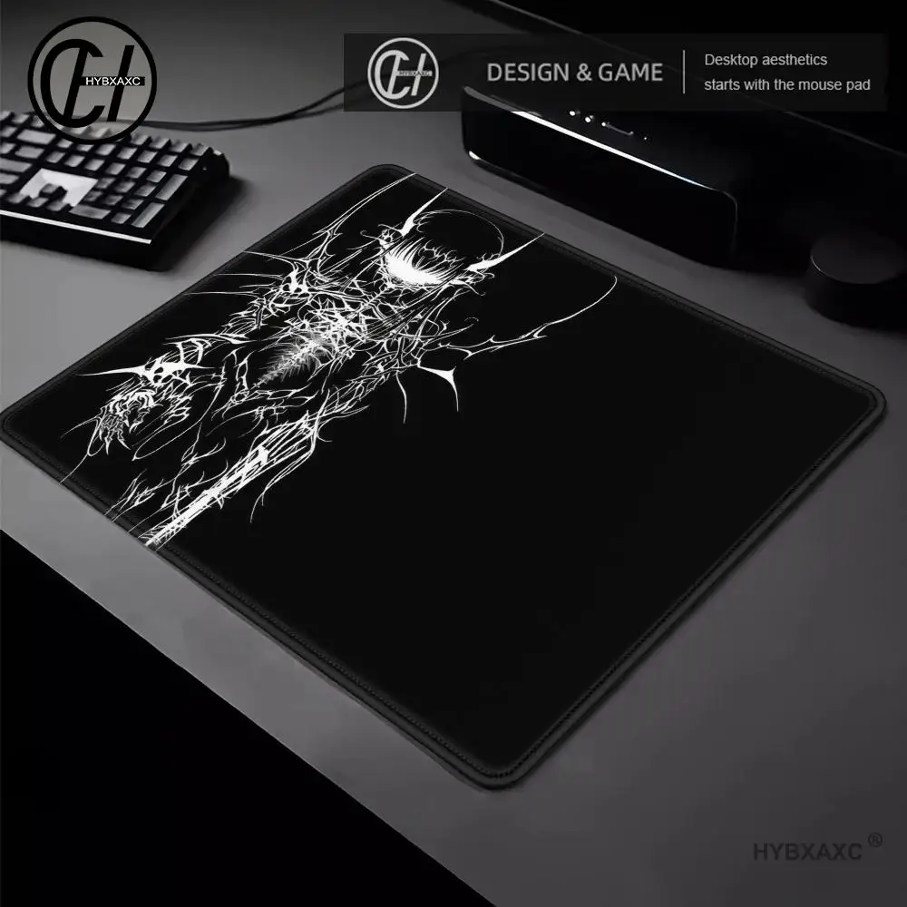 HYBXAXC Black and White Mousepad Anime Girls Gothic Aesthetics Mouse Pad Tapis De Souris Computer Keyboard Pads Home Decort Rug