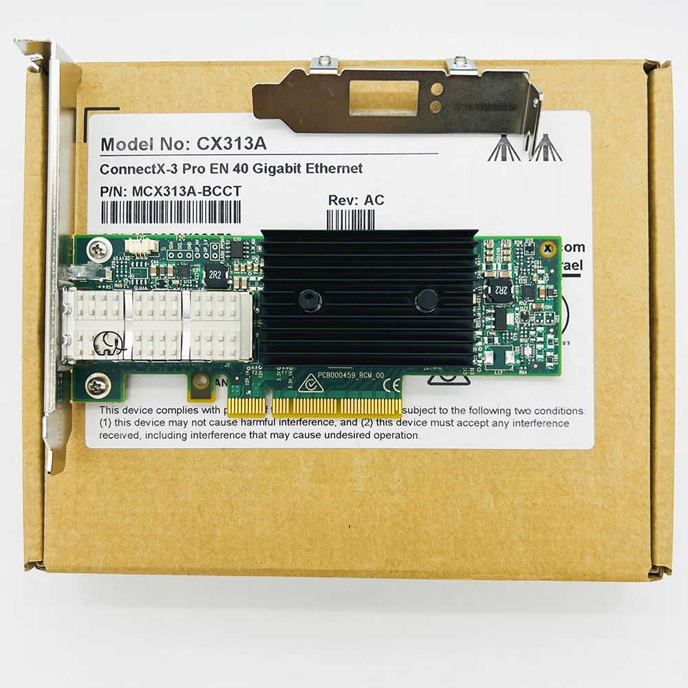 NIC CX313A MCX313A-BCCT ConnectX-3 Pro EN 40 Gigabit Ethernet QSFP PCIe3.0 x8 однопортовая сетевая карта работает отлично, быстрая доставка