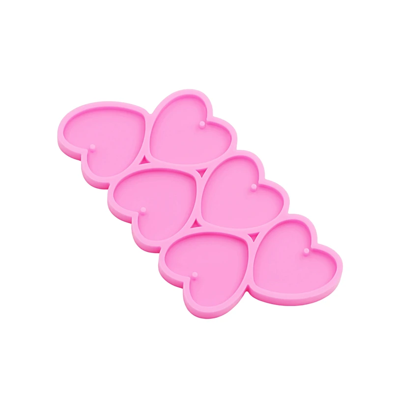 GJ-226 لامعة شكل قلب لتقوم بها بنفسك راتنجات الايبوكسي قالب من السيليكون الخوخ القلب المفاتيح أقراط قلادة مجوهرات اكسسوارات قوالب #5