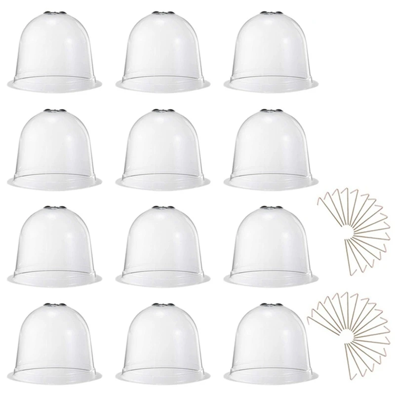 

12Pcs Reusable Plastic Greenhouse Garden Plant Bell Cover Plant Germination Cover Dome Frost Guard Freeze Protection