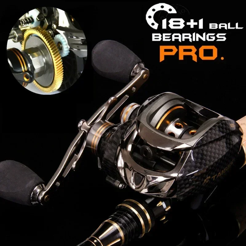 Double Brake Baitcasting Reel, 18 Ball Bearings, Water Drop Wheel, Right and Left Hand Bait Casting, Lure Reel