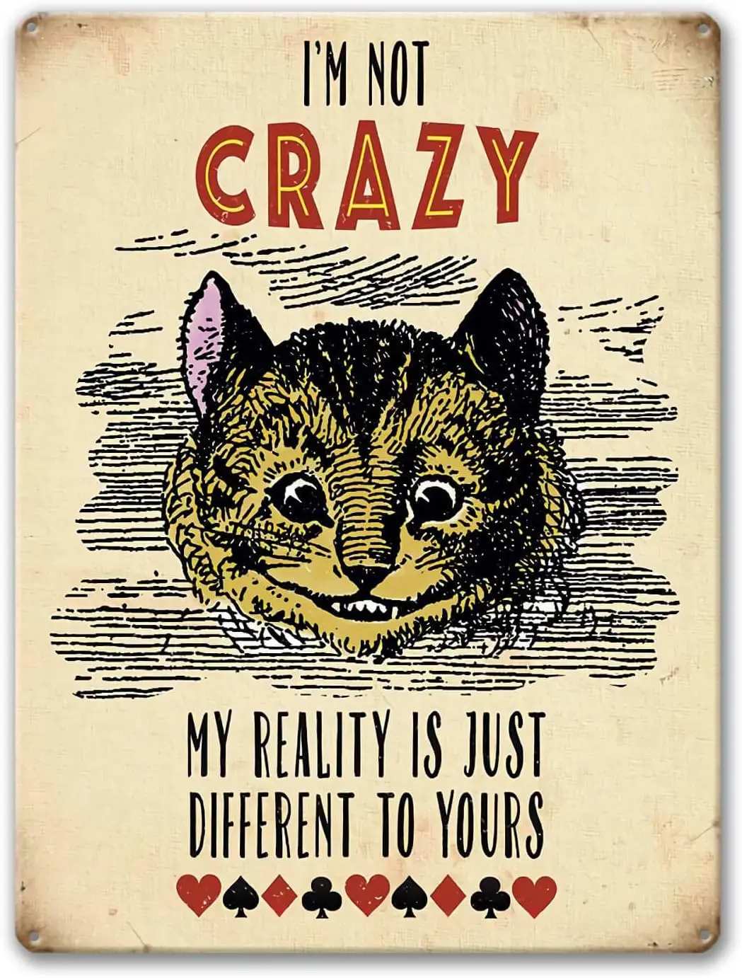 Agedsign Poster, Vintage Metal Tin Sign Im Not Crazy Quotes Decor Gifts for Girls Living Room Party Decorati