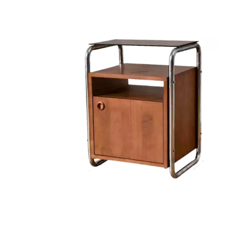 

Nordic solid wood medieval bedside table simple modern locker small apartment living room sofa storage cabinet