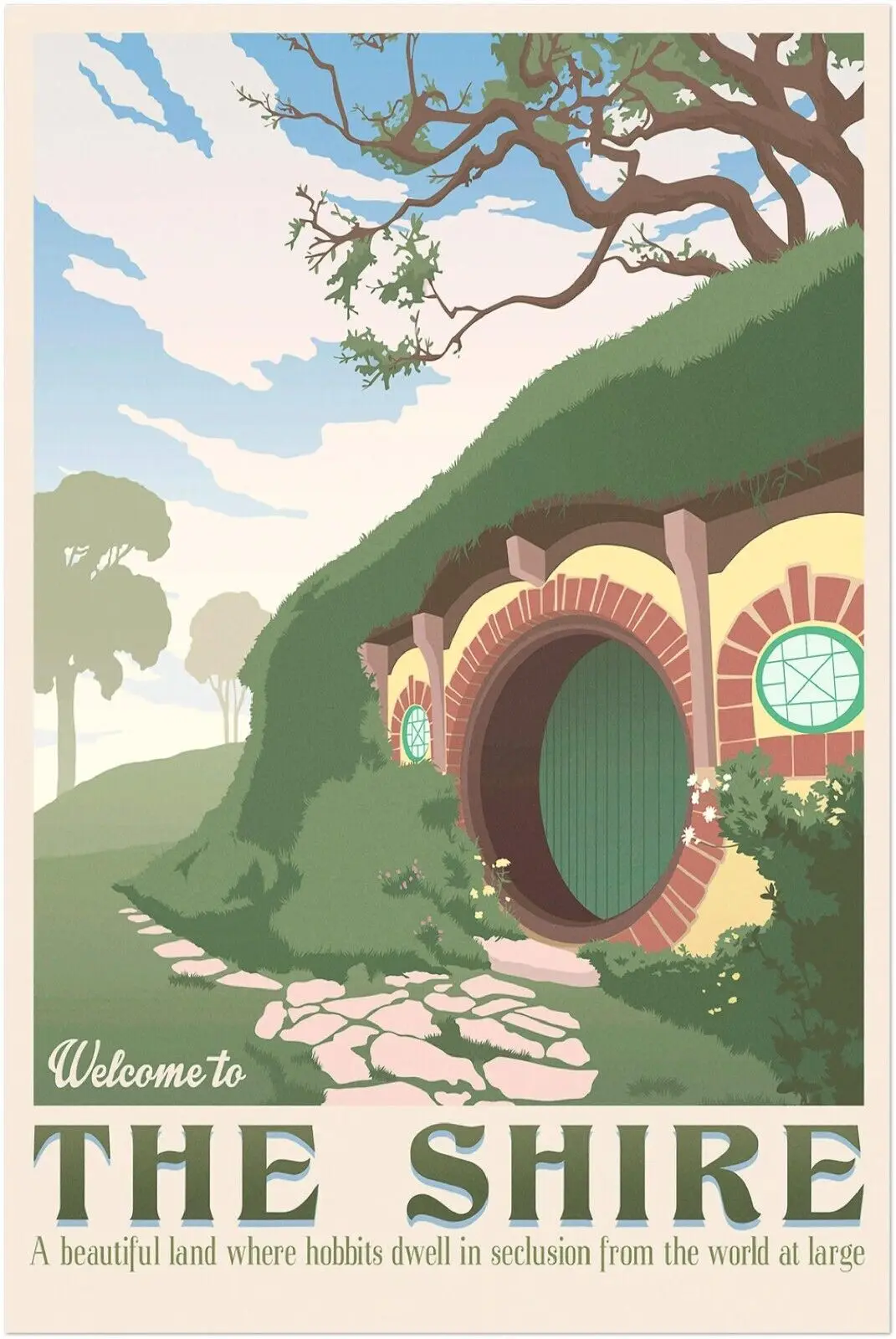 Welcome to the Shire Travel Print Art Canvas Poster, Living Room Decor, Home Wall Picture