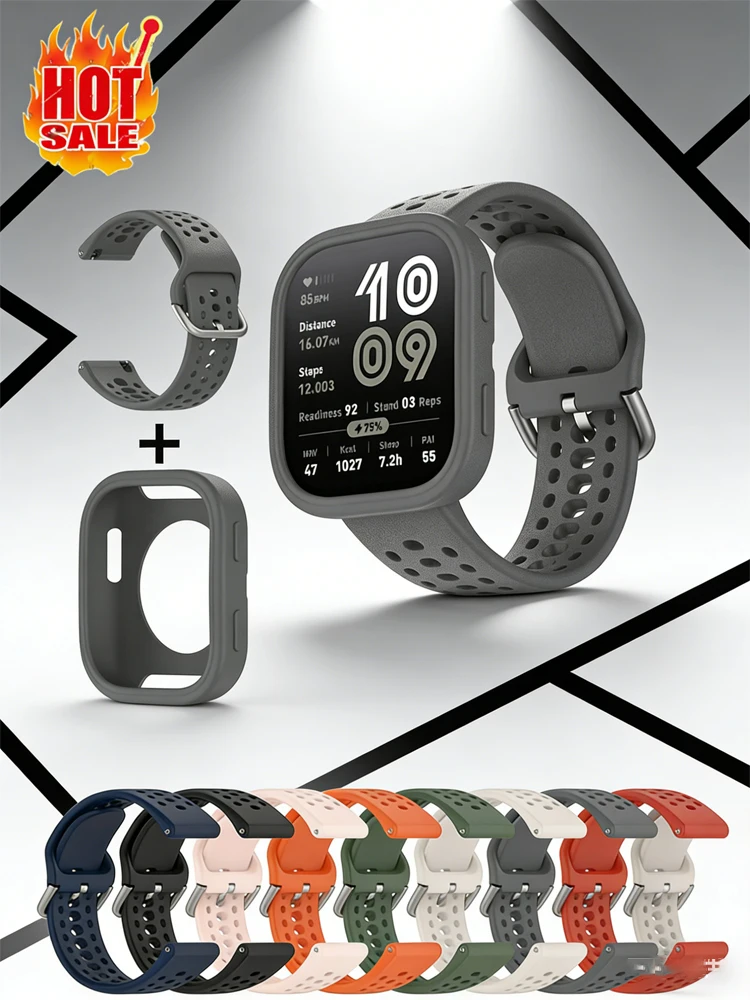 Band + Hülle für Amazfit Bip 6 Armband Smartwatch Ersatzgürtel Silikon Sport Correa Armband + Abdeckung Amazfit Bip 6 Zubehör