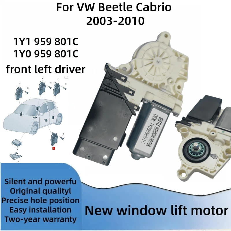 New Window Motor And Module for VW Beetle Cabrio 2003-2010 1Y1959801C 1Y1959802D 1Y0959801C 1Y0959802D Front Left and Right Door view 2